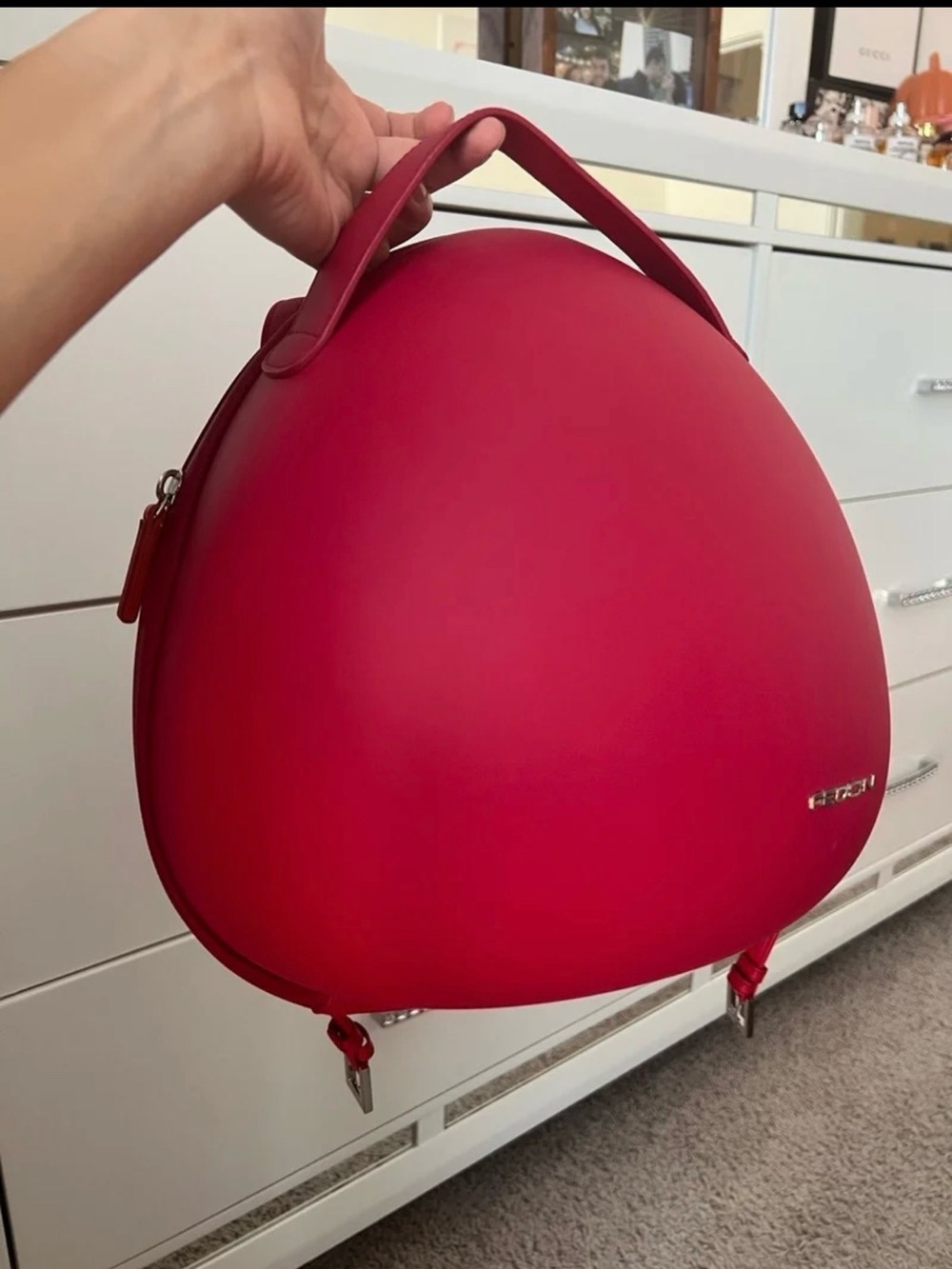 FEDON Red pink Dome Top-Handle Women's Bag